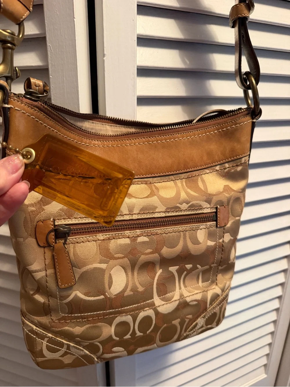 Coach y2k Shoulder Bag in Beige and Tan